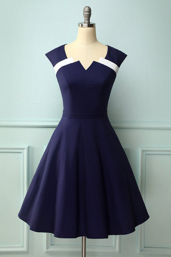 Robe bleu marine des années 50