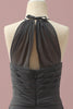 Charger l&#39;image dans la galerie, Robe de demoiselle d’honneur junior à col de licou noir A-Line avec volants en cascade