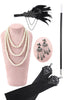 Charger l&#39;image dans la galerie, Robe à paillettes noires Glitter Midi Flapper avec ensemble d’accessoires des années 20