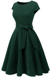 Robe Vintage Vert Foncé des années 1950 avec ceinture