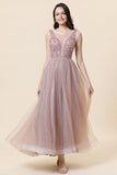 Robe de bal en tulle perle long perle scintillante