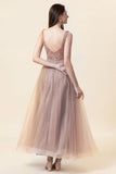 Robe de bal en tulle perle long perle scintillante