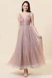 Robe de bal en tulle perle long perle scintillante