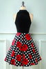 Charger l&#39;image dans la galerie, Black Rose Floral Polka Dots Vintage Robe