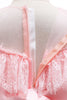Charger l&#39;image dans la galerie, Pink Illusion Round Neck Flower Girl Robe avec dentelle
