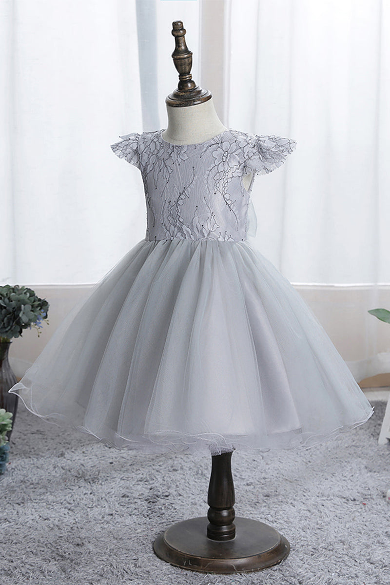 Charger l&#39;image dans la galerie, Robe de fille à fleurs blanches avec dentelle