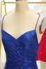 Charger l&#39;image dans la galerie, Blue Sequins Tight Backless Robe courte de retour à la maison
