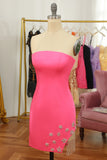 Robe de retour serrée rose avec étoile et franges