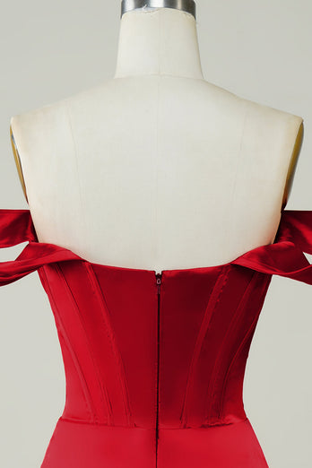 Rouge de l’épaule Asymétrique Serré Robe courte de cocktail