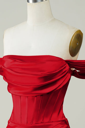 Rouge de l’épaule Asymétrique Serré Robe courte de cocktail