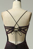 Charger l&#39;image dans la galerie, Bretelles Spaghetti Violet foncé Robe de soirée de sirène avec perles