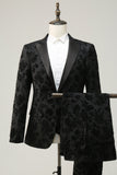 Black Peak Lapel Jacquard Costumes de bal pour hommes