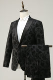 Black Peak Lapel Jacquard Costumes de bal pour hommes