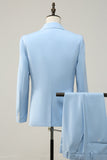 Light Blue Peak Lapel 2 pièces Costumes de bal pour hommes