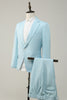 Charger l&#39;image dans la galerie, 2 pièces bleu clair revers cranté costumes de bal pour hommes