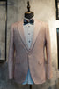 Charger l&#39;image dans la galerie, Peak Lapel One Button Bleu foncé Jacquard Costumes de fête de mariage pour hommes