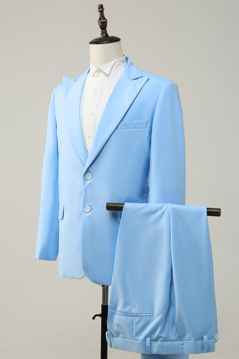 Peak Lapel Single Breasted Sky Blue Costume de bal pour hommes