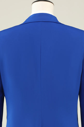 Slim Fit Peak Revers One Button Blue Costumes de bal pour hommes