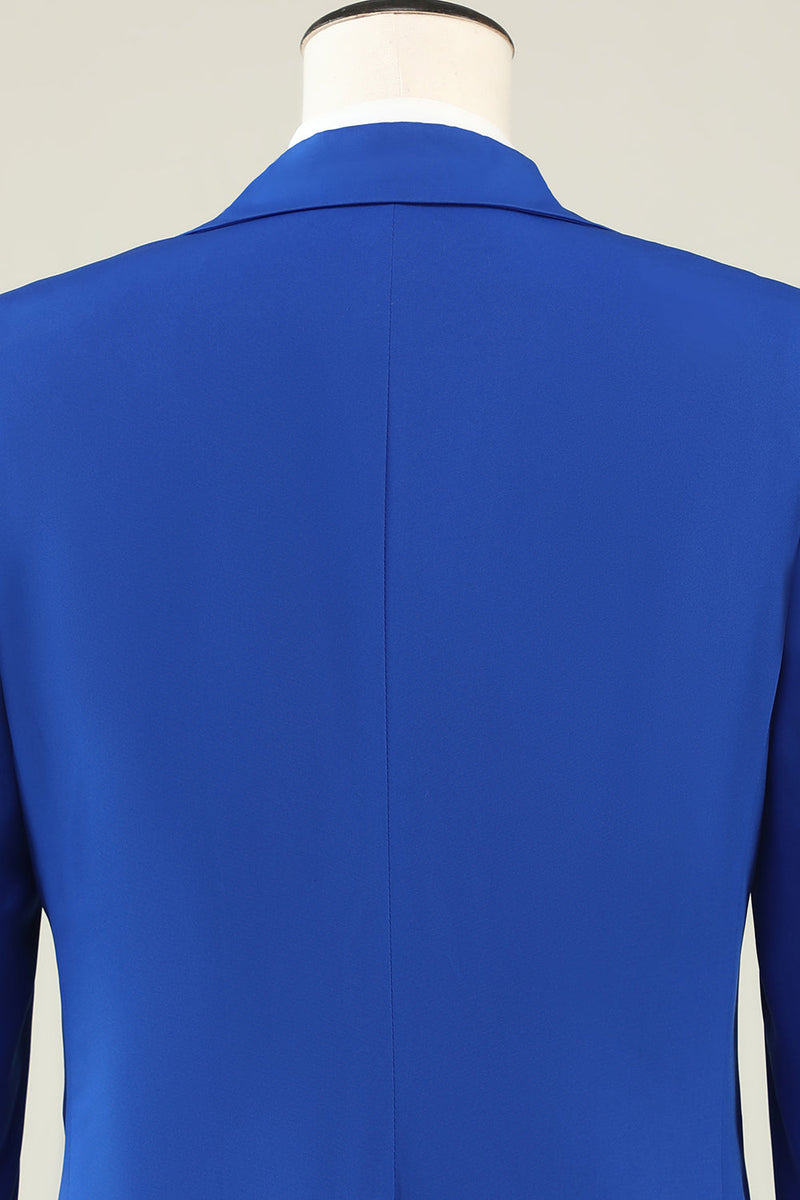 Charger l&#39;image dans la galerie, Slim Fit Peak Revers One Button Blue Costumes de bal pour hommes