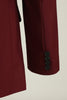 Charger l&#39;image dans la galerie, Burgundy Peak Lapel 3 pièces Costumes de soirée pour hommes