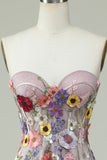 Robe bustier A Line avec fleurs 3D