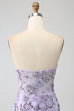 Sirène bustier lavande Corset robe de soirée avec perles