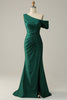 Charger l&#39;image dans la galerie, Sirène Une épaule Robe de Soirée longue vert foncé