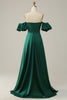 Charger l&#39;image dans la galerie, Une ligne de l’épaule vert foncé robe de Soirée longue