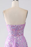 Violet A-ligne bustier Corset robe de soirée avec Appliques