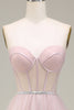 Charger l&#39;image dans la galerie, Tulle chérie rose clair robe de soirée avec corset