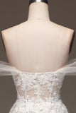 Robe de Soirée Corset Corset blanc à épaules dénudées avec des Appliques