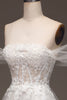 Charger l&#39;image dans la galerie, Robe de Soirée Corset Corset blanc à épaules dénudées avec des Appliques