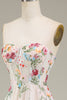Charger l&#39;image dans la galerie, A-ligne chérie longue robe de Soirée corset avec fleur