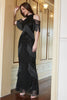 Charger l&#39;image dans la galerie, Robe de bal à franges Black Halter Sequin
