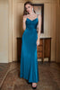 Charger l&#39;image dans la galerie, Bretelles spaghetti Robe de soirée simple bleue avec Volants
