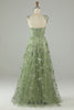 Charger l&#39;image dans la galerie, Corset vert Robe de Soirée Long Tulle avec Papillons 3D