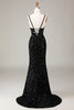 Charger l&#39;image dans la galerie, Robe de Soirée corset rouge paillettes miroir paillettes avec fente