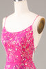 Charger l&#39;image dans la galerie, Paillettes rose vif &amp; robe de Soirée sirène perlée avec dos nu