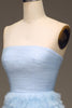 Charger l&#39;image dans la galerie, Robe de Soirée en tulle bleu clair à plusieurs niveaux avec fente