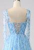 Charger l&#39;image dans la galerie, Robe de bal longue à bretelles spaghetti bleu clair A-Line