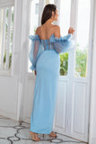 Gaine off the Shoulder Robe de fête bourguignonne avec perles