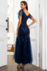 Charger l&#39;image dans la galerie, Bleu Marine Paillettes Sirène Robe Mère de la Mariée