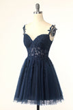 Mignon Une ligne Bretelles Spaghetti Mint Robe courte Cocktail avec appliques