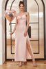 Charger l&#39;image dans la galerie, Bracelets spaghetti roses découpés robe d’invité de mariage avec nœud