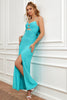Charger l&#39;image dans la galerie, Bracelets spaghetti bleus découpés robe d’invité de mariage avec nœud