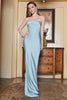 Charger l&#39;image dans la galerie, Gaine Gris Sans bretelles Robe longue bleue longue robe avec dos ouvert