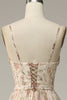 Charger l&#39;image dans la galerie, Apricot A Line Print Robe de bal avec fente