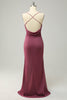 Charger l&#39;image dans la galerie, Spaghetti fourreaux Straps Desert Rose Long Plus Taille Robe formelle avec Split Front