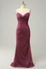 Charger l&#39;image dans la galerie, Gaine Spaghetti Straps Desert Rose Plus Taille Bridesmaid Robe avec dos ouvert