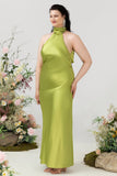 Gaine Dos Nu Vert Citron Taille Plus Robe d’invité de mariage